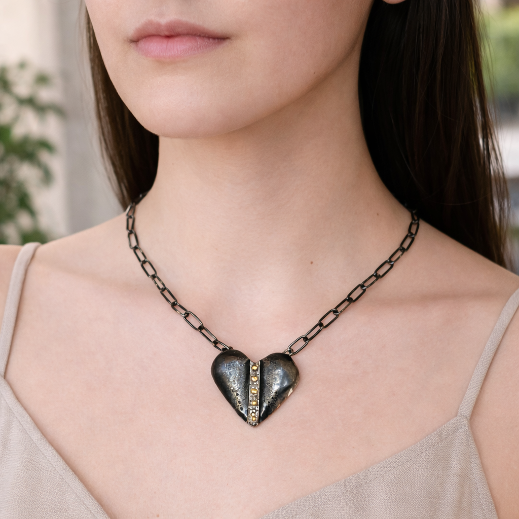 Domed Heart Necklace