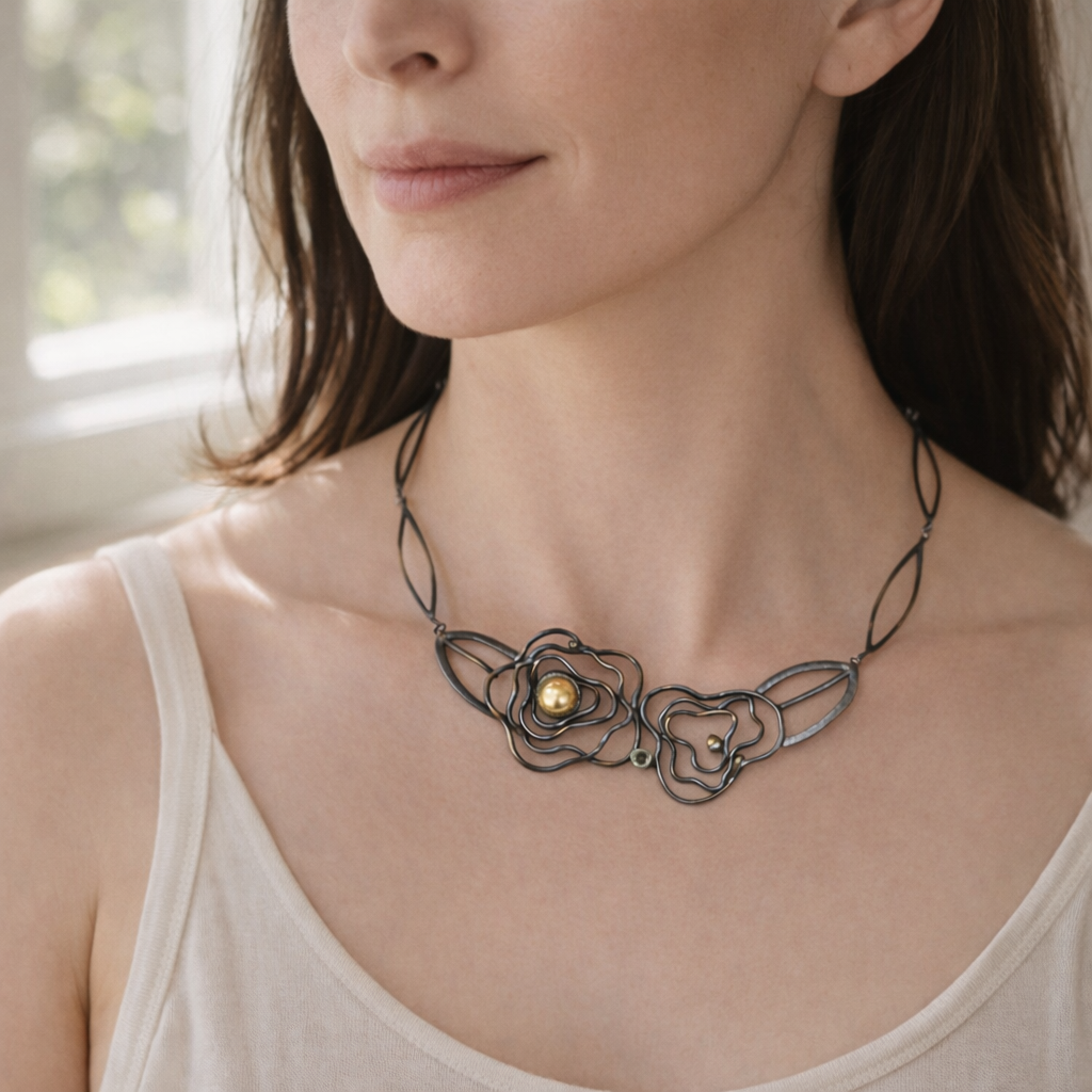 Golden Bloom Duo Necklace