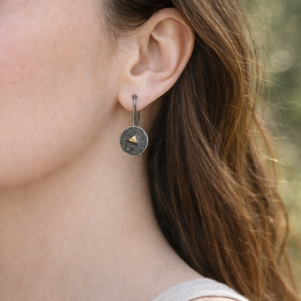 Minimalist Disk Drop Earrings