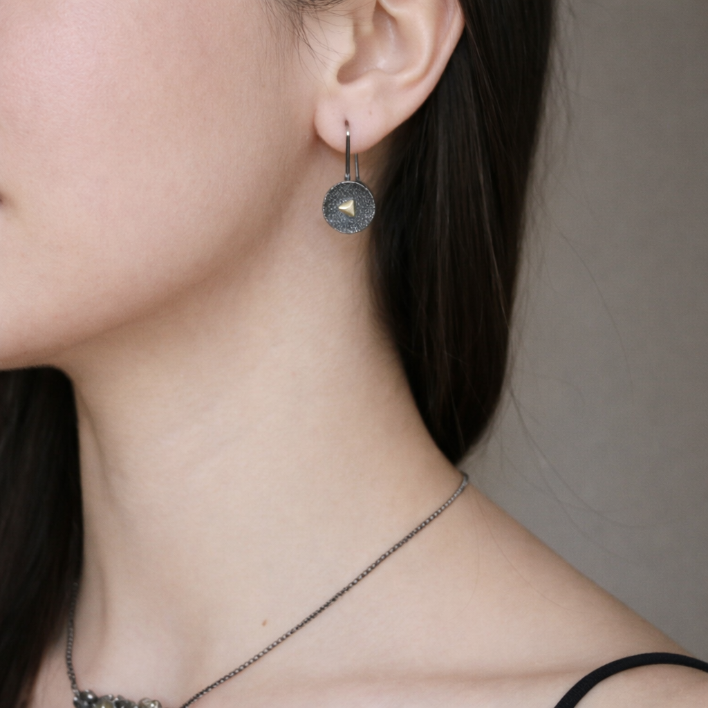Minimalist Disk Drop Earrings